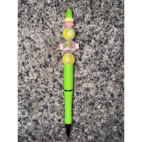 Green Beaded Pen | Aesthetic Desk Accessory | Cute Pen - Picture 3 of 3